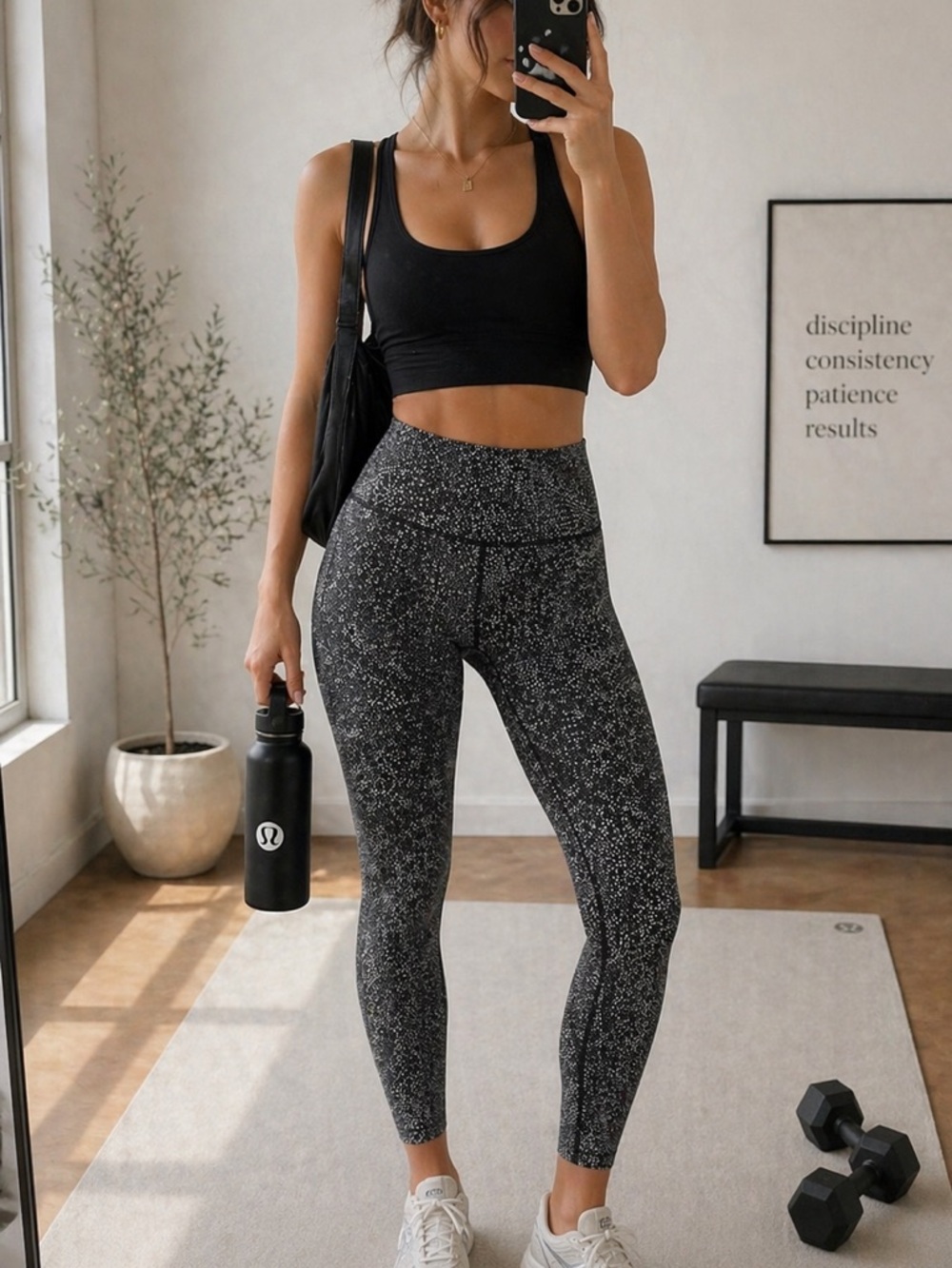 Lululemon Align Leggings – Black White Print High Rise Yoga Size 2